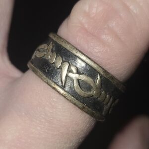 KEN CRAFTS 925 Sterling Silver Vintage Barbed Wire Oxidized Band Ring